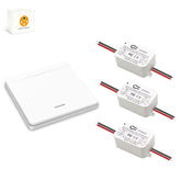 AENTIA Wireless Light Switch 86 Wall Panel RF Safety Switch and 10 Amp Relay Receiver Controller, No Wiring Easy Install, for Lights up to 1500W (2T + 2R)