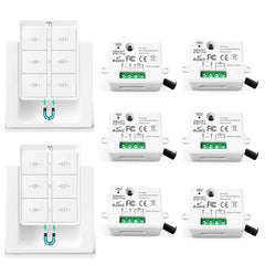 AENTIA Wireless Switch, Mobile radio transmitter Wall transmitter 2 in 1 Wireless switch 1000ft Control Range No Wiring Easy To Install Up to 2200W for Light Lamp Appliances