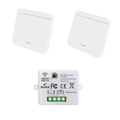 AENTIA Mini Wireless WiFi Switch, 2500W 10A RF Relay Remote Control 3 Recievers with 1 Wireless Wall Switch, Smart Control by Phone Via Tuya APP, Compatible with Alexa/Google Home