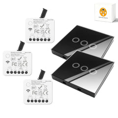 AENTIA Wireless Light Switch Remote Control Switch Smart Switch No Wiring Required Stable Signal 30m Range Easy Install for Home Bathroom Farm (1T + 3R)