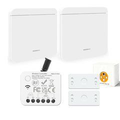 AENTIA Wireless light switch, RF433 Staircase safety switch and receiver controller 10A, easy installation for lamp up to 1500W, Up to 100 Meters Control for Lights