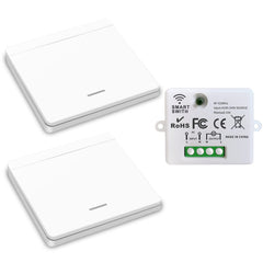 AENTIA Wireless Light Switch, Safety Switch RF Transmitter and Receiver Controller 10A, Simple Installation for Lamps Up to 1500W