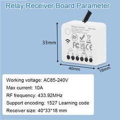 AENTIA Wireless Light Switch Remote Control Switch Smart Switch No Wiring Required Stable Signal 30m Range Easy Install for Home Bathroom Farm (1T + 3R)