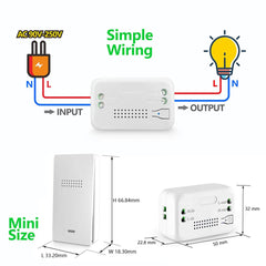 AENTIA Wireless Kinetic Light Switch Wall Panel RF Safety Switch and 10A Relay Receiver Controller, No Wiring No Battery Self-generating Movable
