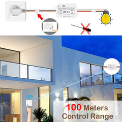 AENTIA Wireless Light Switch 86 Wall Panel RF Safety Switch and 10 Amp Relay Receiver Controller, No Wiring Easy Install, for Lights up to 1500W (2T + 2R)