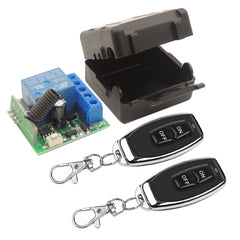 AENTIA 433Mhz Universal Wireless Remote Control Switch DC 12V 1CH RF Relay Receiver Module with 2 Transmitters, EV1527 Learning Code Remote Switch