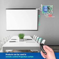 AENTIA AC 110V 120V 220V 240V Wireless Remote Control Switch 433Mhz RF 10A 2CH Relay Receiver with 2 Transmitters for Garage Door Electric Curtain Motor Light DIY Radio Control Switch