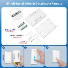AENTIA AC 110V 120V 220V 240V Wireless Remote Control Light Switch 1500W 1 Channel 433Mhz RF Relay Receiver with 2 Transmitters Keyfob for Lamp Bulb, Easy to Install