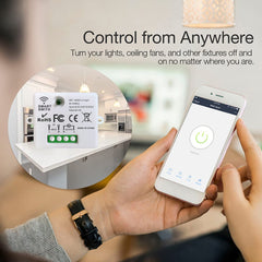 AENTIA Mini Wireless WiFi Switch, 2500W 10A RF Relay Remote Control 3 Recievers with 1 Wireless Wall Switch, Smart Control by Phone Via Tuya APP, Compatible with Alexa/Google Home