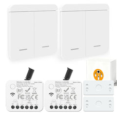 AENTIA Wireless light switch, RF433 Staircase safety switch and receiver controller 10A, easy installation for lamp up to 1500W, Up to 100 Meters Control for Lights