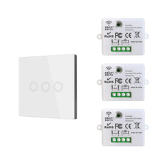AENTIA Wireless Switch Kit - 86 Wall Panel RF Safety Switch and 10 Amp Relay Receiver, No Wiring Easy Install, for Lights up to 1500W 85V-250V 220V 240V