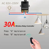 40A AENTIA 433Mhz Wireless Remote Control Switch AC 110V 120V 240V 220V Relay Receiver with 2 Transmitters for Light Water Pump Household Appliances Farm Irrigation and Electrical Equipment
