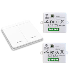 AENTIA Wireless Light Switch, Safety Switch RF Transmitter and Receiver Controller 10A, Simple Installation for Lamps Up to 1500W