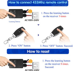 AENTIA Waterproof Wireless Remote Control Switch AC 230 V/220 V 30 A Relay Receiver for Wet Position Outdoor Yard Light Area Water Pump Farm Irrigation Garden Garage Warehouse