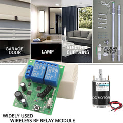 AENTIA DC 12V 24V 30V Secure Remote Control Switch Universal Wireless 433Mhz Rf 10A Relay Receiver Board with 2 Transmitter Key Fobs for Motor Light Gate Door DIY Wireless Controller