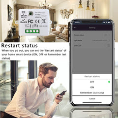 AENTIA Mini Wireless WiFi Switch, 2500W 10A RF Relay Remote Control 3 Recievers with 1 Wireless Wall Switch, Smart Control by Phone Via Tuya APP, Compatible with Alexa/Google Home