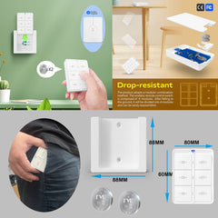 AENTIA Wireless Switch, Mobile radio transmitter Wall transmitter 2 in 1 Wireless switch 1000ft Control Range No Wiring Easy To Install Up to 2200W for Light Lamp Appliances