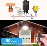 AENTIA Waterproof Wireless Remote Control Switch AC 230 V/220 V 30 A Relay Receiver for Wet Position Outdoor Yard Light Area Water Pump Farm Irrigation Garden Garage Warehouse