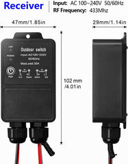 AENTIA Waterproof Wireless Remote Control Switch AC 230 V/220 V 30 A Relay Receiver for Wet Position Outdoor Yard Light Area Water Pump Farm Irrigation Garden Garage Warehouse