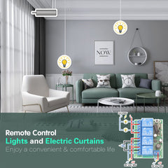 AENTIA DC 12V 24V 4CH Wireless Remote Control Switch DC 6-30V 10A 4-Channels 433Mhz Radio Frequency Relay Receiver with 2 RF Transmitters for Lights Garage Door Motor Awning