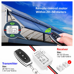 AENTIA Wireless DC Motor Remote Control Switch Controller Receiver Relay DC 12 V - 80 V 5A with 2 Transmitters, Radio Control Motor Forward and Backward
