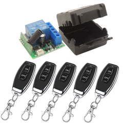 AENTIA 433Mhz Universal Wireless Remote Control Switch DC 12V 1CH RF Relay Receiver Module with 2 Transmitters, EV1527 Learning Code Remote Switch