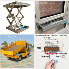 AENTIA 2 Channels Wireless Relay Remote Control Switch 433Mhz RF DC 5V 12V 24V 30V 10A Relay Receiver with 2 Transmitters Keyfob, Big Terminal Easy Wiring
