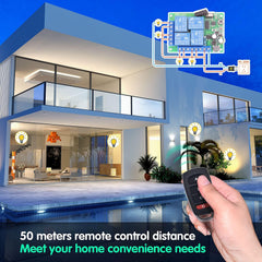 AENTIA Universal Wireless Remote Control Switch AC 110V 120V 240V 220V 10A 4 Channels RF Relay Receiver Board with 2 Transmitters for Motor Garage Door Light Electric Cylindern